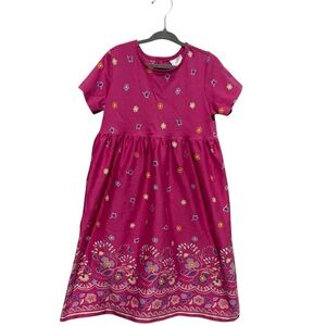 Hanna Andersson Pink Short Sleeve Floral Paisley Casual Dress